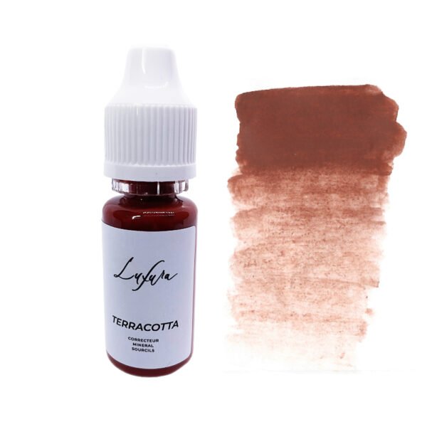 TERRACOTTA PIGMENT CORRECTEUR sourcil POUR LES PROCEDURES DE MAQUILLAGE PERMANENT par la marque de PMU nommée LUXURA